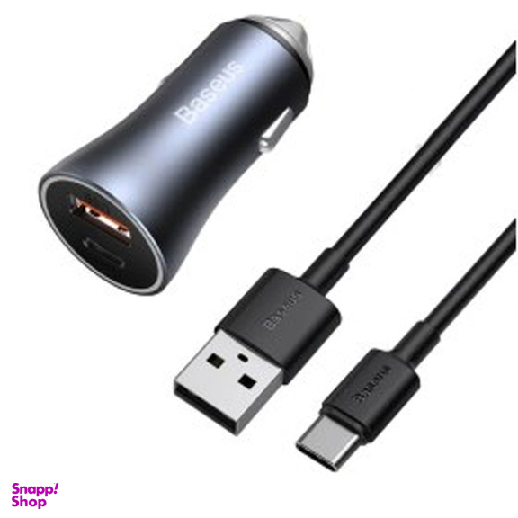 شارژر فندکی بیسوس مدل tzccjd-0g به همراه کابل تبدیل USB-C
