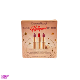 رژ لب جامد شارلوت تیلبری مدل Iconic Hollywood Lip Trio مجموعه 3 عددی