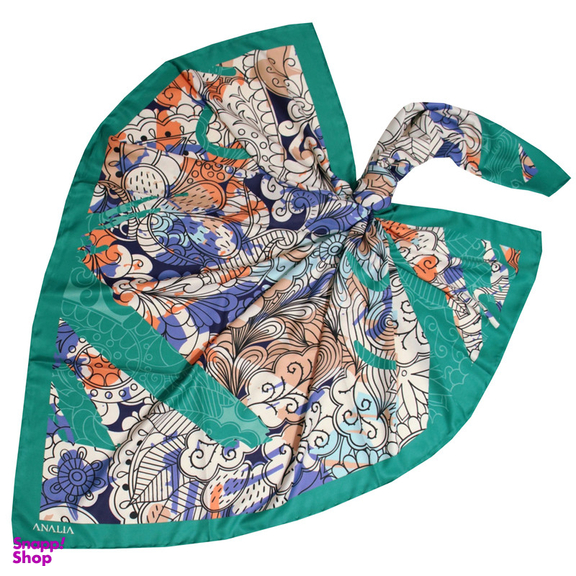روسری زنانه آنالیا مدل ابریشم مزونی کد 9071