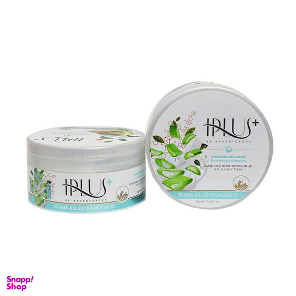 کرم ژل آبرسان قوی آی پلاس مدل آلوئه ورا و هیالورونیک اسید حجم 200 میلی لیتر