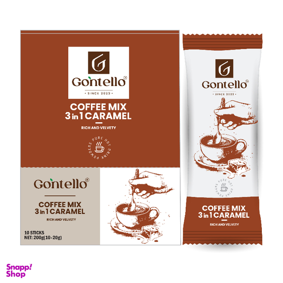 کافی میکس 3×1 کاراملی گونتلو وزن 200 گرم بسته 10 عددی