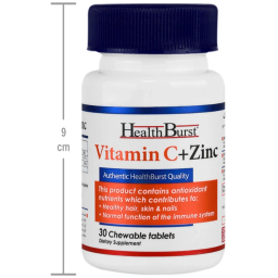 قرص جویدنی ویتامین سی و زینک هلث برست بسته 30 عددی
