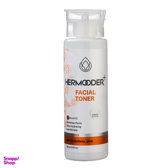 تونر صورت هرمودر مدل ROSE WATER حجم 200 میلی لیتر