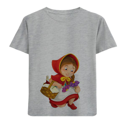 تیشرت آستین کوتاه دخترانه مدل شنل قرمزی D82