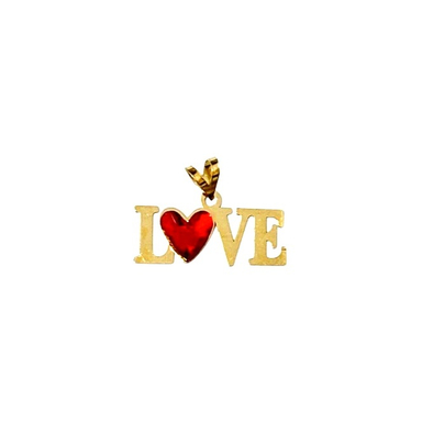 پلاک گردنبند طلا 18 عیار زنانه طرح لاو کد 0024