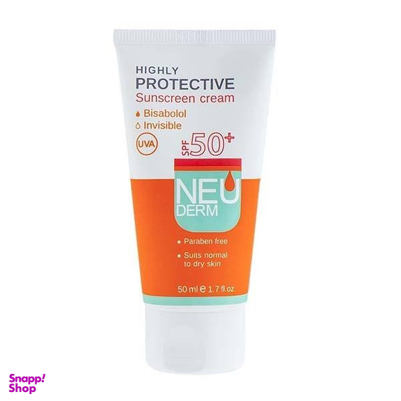 کرم ضد آفتاب بی رنگ با Spf 50 نئودرم حجم 50 میلی لیتر