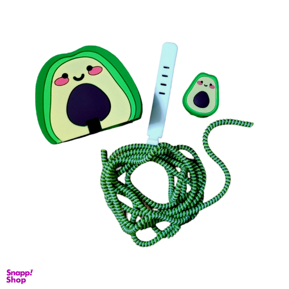 محافظ کابل و شارژر مدل سیلیکونی عروسکی طرح آووکادو مناسب برای شارژر 25 وات سامسونگ 3 پین