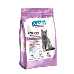 غذا خشک گربه بالغ سولواس مدل عقیم شده طعم مرغ وزن 12 کیلوگرم