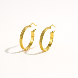 گوشواره طلا 18 عیار زنانه مدل حلقه ای طرح ورساچه