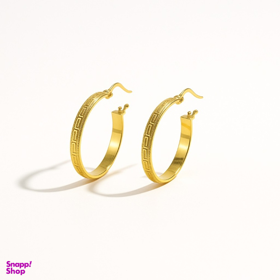 گوشواره طلا 18 عیار زنانه مدل حلقه ای طرح ورساچه