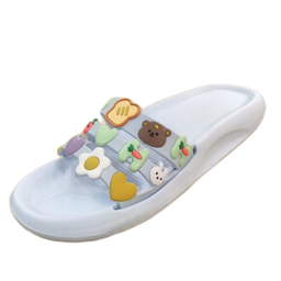 دمپایی دخترانه زیتون مدل کیوتی رنگ آبی روشن