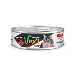 غذای کنسرو گربه وکسی مدل چانک مرغ و میگو وزن 90 گرم مجموعه 6 عددی