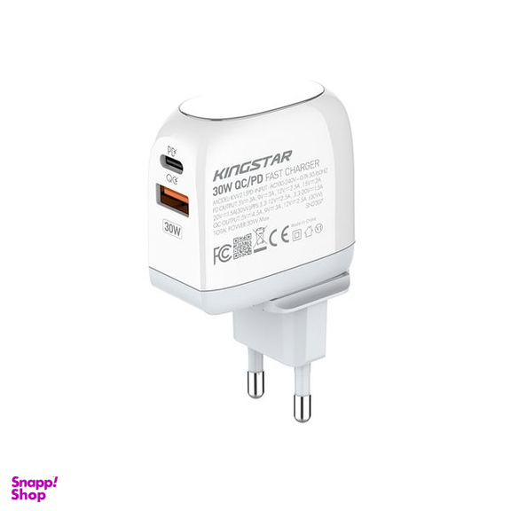 شارژر دیواری 30 وات کینگ استار مدل KW215 PD به همراه کابل USB-C