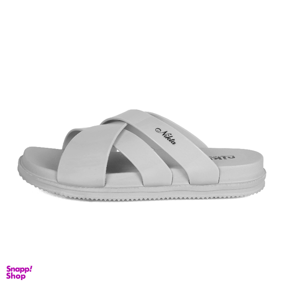 دمپایی زنانه نیکتا مدل رز رنگ طوسی