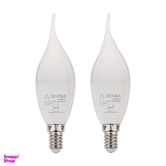 لامپ ال ای دی 7 وات بوم لایتینگ مدل شمعی پایه E14 بسته دو عددی