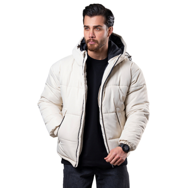 کاپشن مردانه مدل باکسی کد 2 رنگ استخوانی