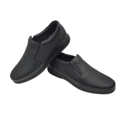 کفش طبی مردانه چرم ریباری مدل R79 رنگ مشکی
