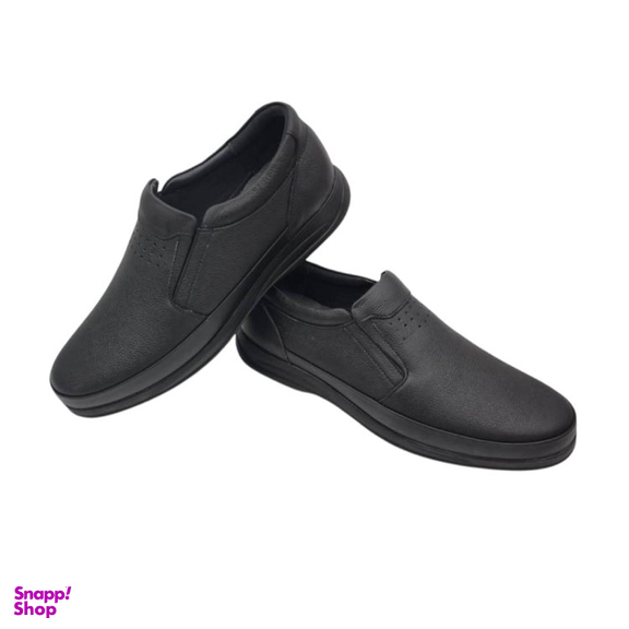 کفش طبی مردانه چرم ریباری مدل R79 رنگ مشکی
