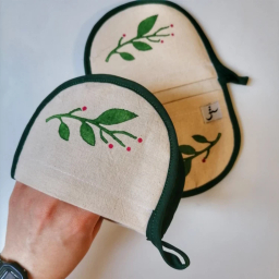 دستگیره هلالی مدل شکوفه سبز بسته 2 عددی
