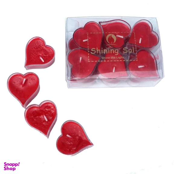 شمع وارمر طرح قلب مدل VM01 کد 001 بسته 12 عددی