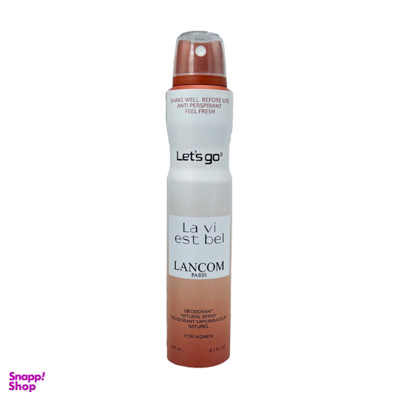 اسپری خوشبو کننده بدن زنانه لتس گو مدل La Vie Est Belle حجم 200 میلی لیتر