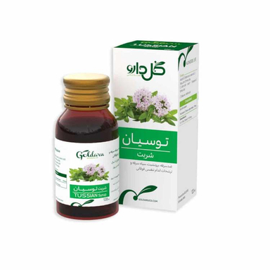 شربت توسیان گل دارو حجم 120 میلی لیتر