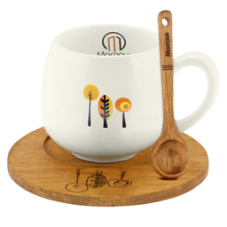 ست ماگ مکنوس کد 1008 همراه با قاشق و زیرلیوانی