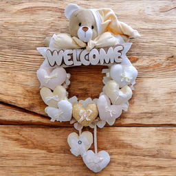 آویز تزیینی اتاق کودک طرح خرس نانان مدل Welcome کد W/Crm