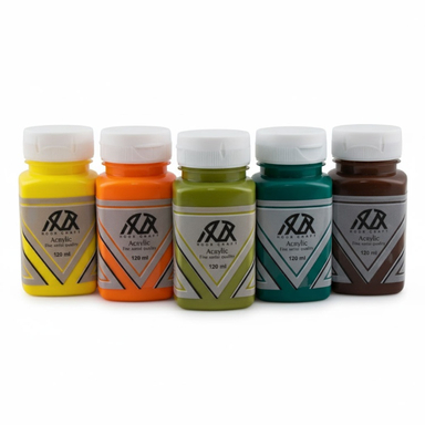 رنگ اکریلیک هور کد 02 حجم 120 میلی لیتر مجموعه 5 عددی
