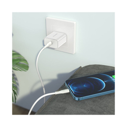 شارژر دیواری گوشی موبایل بروفون مدل BA57 به همراه کابل Type-C به Lightning
