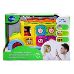 اسباب بازی موزیکال اتوبوس مدرسه هولی تویز مدل 796 Children Electric Bus Music Car