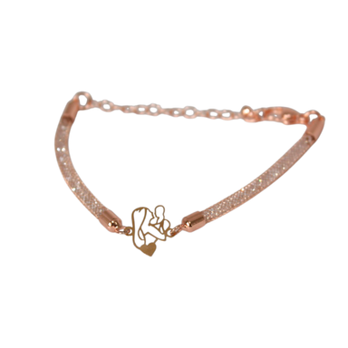 دستبند طلا 18 عیار زنانه طرح مادر و کودک کد 92140