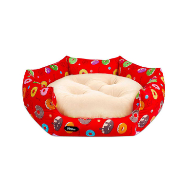 جای خواب سگ و گربه نیناپت مدل 6 ضلعی VIP طرح دونات