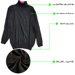 پلیور یقه اسکی مردانه مدل ZG1-E-A رنگ زغالی