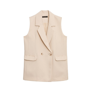 جلیقه رسمی زنانه برنس مدل نوژه رنگ کرم