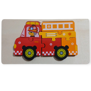 بازی آموزشی مدل پازل برجسته طرح ماشین آتشنشانی