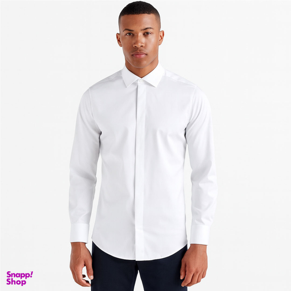 پیراهن مردانه آیکت طرح فندی مدل دکمه مخفی