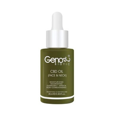 روغن رطوبت رسان صورت و گردن ژنوبایوتیک مدل CBD OIL حجم 25 میلی لیتر