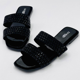 صندل زنانه دوریس مدل آسمان دو بند رنگ مشکی