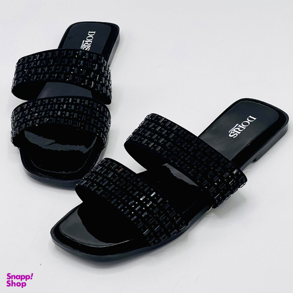 صندل زنانه دوریس مدل آسمان دو بند رنگ مشکی