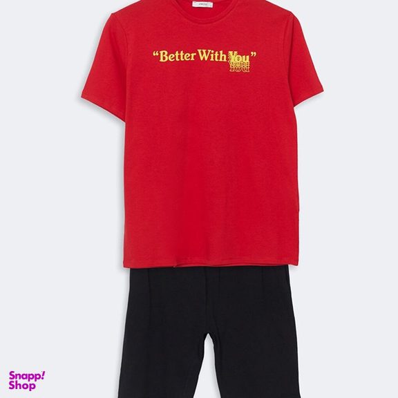 ست تیشرت آستین کوتاه و شلوارک راحتی مردانه ال سی وایکیکی مدل Better With You