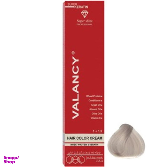 رنگ مو والانسی کد N11 901 شماره N11 بلوند فوق العاده روشن با تن خاکستری وزن 100 گرم
