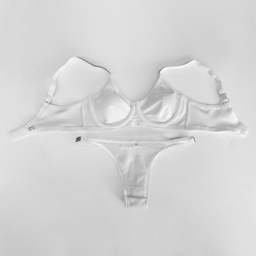 ست شورت و سوتین زنانه نوشه پوش مدل فنردار توری کد 90103 رنگ سفید