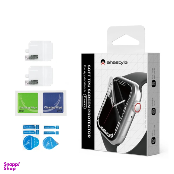 محافظ صفحه نمایش ساعت هوشمند آهااستایل مدل WG49 مناسب اپل واچ سایز 44 میلی متر بسته دو عددی