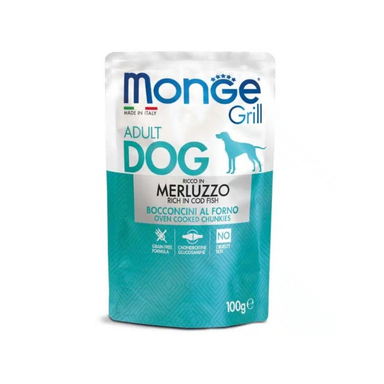 پوچ سگ مونژه طعم ماهی کاد وزن 100 گرم