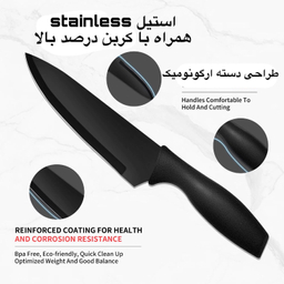 ست چاقو آشپزخانه 6 پارچه مدل 2025 کربن