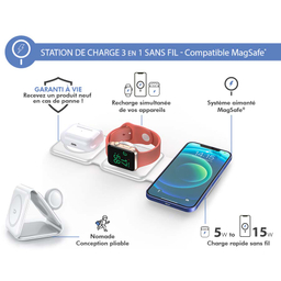 شارژر بی سیم فورس مدل FPMSINDUC3EN1W MagSafe