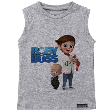 تاپ پسرانه 27 مدل بچه رئیس کد WN863 رنگ طوسی