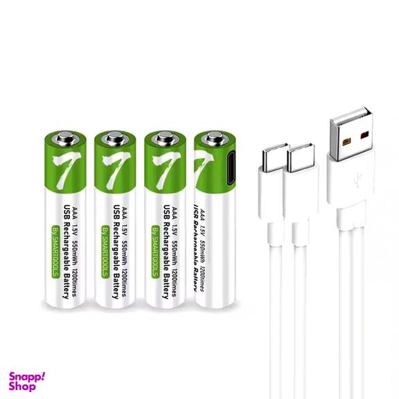 باتری نیم قلمی قابل شارژ اسمارتولز مدل یو اس بی AAAA بسته 4 عددی