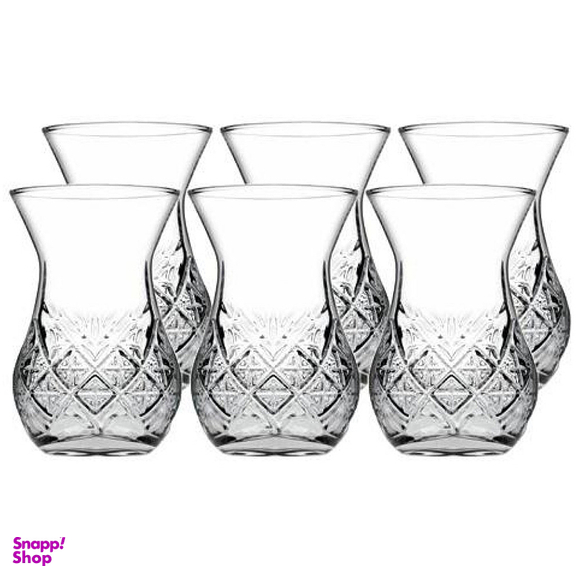 استکان کمر باریک پاشاباغچه مدل تایملس کد 42881 بسته 6 عددی